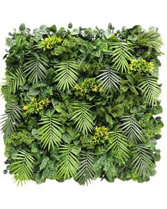 E&K 9Pcs 40" x 40" Artificial 3D Plant Wall Panels, Faux Grass Wall Backdrop Decor, UV-Anti Greenery Boxwood Hedge Privacy Screen for Outdoor Indoor Wedding Garden Backyard (Style 08)