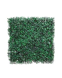 E&K 24Pcs 20" x 20" Artificial Grass Wall Panels, Faux Boxwood Greenery Backdrop Decor, UV Protected Privacy Hedge Screen for Indoor Outdoor (Boxwood - Milan - Dark)