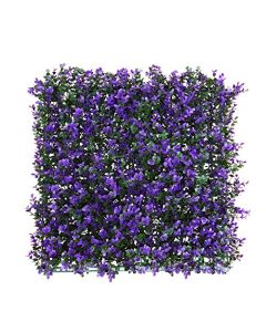 E&K 24Pcs 20" x 20" Artificial Grass Wall Panels, Faux Boxwood Greenery Backdrop Decor, UV Protected Privacy Hedge Screen for Indoor Outdoor (Lavender - Purple)