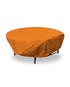 EK Patio Furniture Cover for Round Table, 18' Heavy-Duty Outdoor Table Cover with Wire Rope Hem, UV-Resistant Patio Table Protector for Garden, Deck, Backyard (Orange)