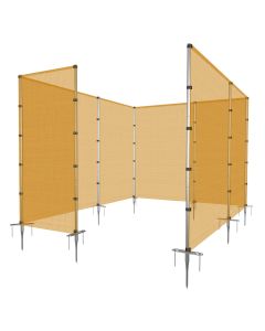 E&K Outdoor Fence Freestanding Backyard Patio Pool Barrier Mesh Warning Fence Fencing Garden Chicken Dog Fence Temporary Removable with Stainless Steel Poles Ground Spikes 6'x99' Orange