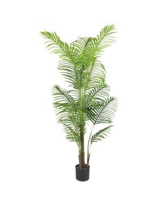 E&K 5FT Artificial Palm Tree with Plastic Nursery Pot, Fake Areca Palm Tree Artificial Plant Faux Trees for Home Office Garden Indoor Outdoor Decor (1 Pack)