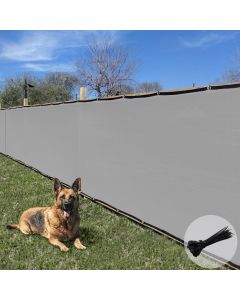 E&K Sunrise 6' x 93' Privacy Fence Screen with Grommets, Outdoor Windscreen Fence Covering Privacy Screen UV Blockage for Backyard Garden Patio, Zip Ties Included (Gray)