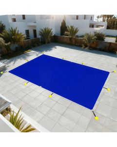 E&K 24'x50' Pool Cover for Inground Pools, Rectangle Winter Pool Cover for Backyard Yard Swimming Pool with Hardware Kit, Blue