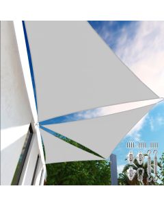 E&K Sunrise 16' x 16' x 16' Waterproof Sun Shade Sail Outdoor Triangle Canopy Shade Cover UV Block with Hardware Kit for Pergola Patio Backyard Garden Deck (Light Gray)