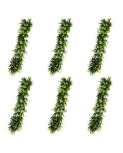 E&K 6 PCS Artificial Hanging Plants Faux Vines Leaf Decoration for Home Garden Office Indoor Outdoor Wedding Party (Green White)