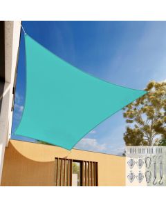 E&K Sunrise 24' x 24' Sun Shade Sail Rectangle Canopy Shade Cover with Hardware Kit UV Block for Outdoor Pergola Patio Backyard Garden Deck (Turquoise)