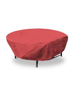EK Patio Furniture Cover for Round Table, 18' Heavy-Duty Outdoor Table Cover with Wire Rope Hem, UV-Resistant Patio Table Protector for Garden, Deck, Backyard (Red)