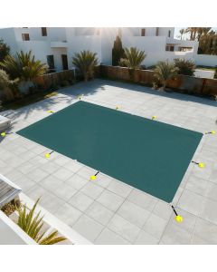 E&K 20'x45' Pool Cover for Inground Pools, Rectangle Winter Pool Cover for Backyard Yard Swimming Pool with Hardware Kit, Dark Green
