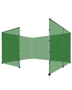 E&K Outdoor Fence for Backyard Pool Dog Fence Temporary Mesh Barrier Warning Fencing with Stainless Steel Poles for Concrete Cement Ground Fence 6'x99' Green