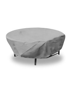 EK Patio Furniture Cover for Round Table, 22' Heavy-Duty Outdoor Table Cover with Wire Rope Hem, UV-Resistant Patio Table Protector for Garden, Deck, Backyard (Light Gray)
