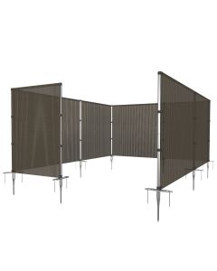 E&K Outdoor Privacy Screen Fence Freestanding Backyard Patio Privacy Pool Fencing Garden Dog Fence Removable with Stainless Steel Poles Ground Spikes Hollow Brown 4'x99'
