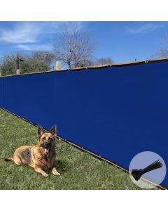 E&K Sunrise 6' x 41' Privacy Fence Screen with Grommets, Outdoor Windscreen Fence Covering Privacy Screen UV Blockage for Backyard Garden Patio, Zip Ties Included (Blue)