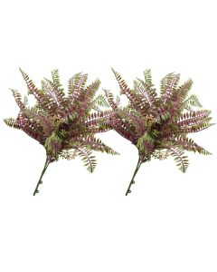 E&K 2 PCS Artificial Plants Faux Bushes Plant Decoration for Home Garden Wedding Party Indoor Outdoor (Green Red)