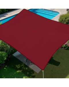 E&K Sunrise 23' x 24' Waterproof Sun Shade Sail Outdoor Rectangle Canopy Shade Cover UV Block for Pergola Patio Backyard Garden Deck (Red)