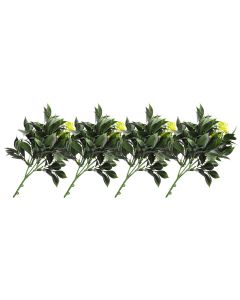 E&K 4 PCS Artificial Plants Faux Bushes Plant Decoration for Home Garden Wedding Party Indoor Outdoor (Green Yellow)