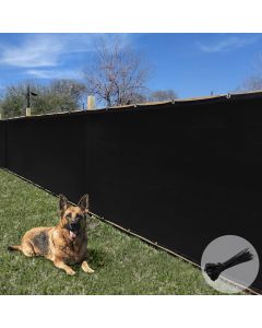 E&K Sunrise 6' x 91' Privacy Fence Screen with Grommets, Outdoor Windscreen Fence Covering Privacy Screen UV Blockage for Backyard Garden Patio, Zip Ties Included (Black)