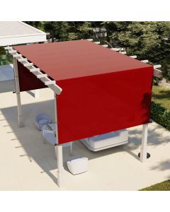 E&K 16'Wx40'L Waterproof Shade Canopy Cover Outdoor with Grommets Weighted Rods Sun Shade Cover UV Block for Pergola Patio Deck Backyard (Red)