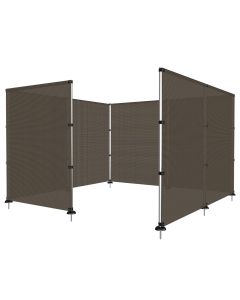 E&K Outdoor Privacy Screen Fence for Pool Dog Fencing Freestanding with Stainless Steel Poles on Concrete Deck Back Yard Fence Brown 4'x99'