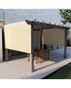 E&K Sunrise 10'Wx5'L Pergola Shade Cover With Weighted Rods & Grommets, Outdoor Sun Shade Cloth Canopy Replacement Cover UV Block for Patio Porch Deck Backyard (Beige)