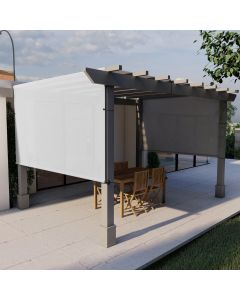E&K Sunrise 10'Wx16'L Pergola Shade Cover With Weighted Rods & Grommets, Outdoor Sun Shade Cloth Canopy Replacement Cover UV Block for Patio Porch Deck Backyard (Light Gray)