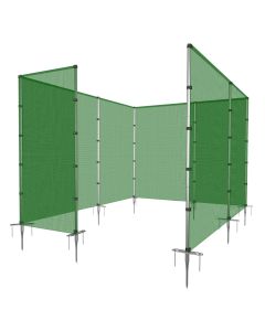 E&K Outdoor Fence Freestanding Backyard Patio Pool Barrier Mesh Warning Fence Fencing Garden Chicken Dog Fence Temporary Removable with Stainless Steel Poles Ground Spikes 6'x99' Green