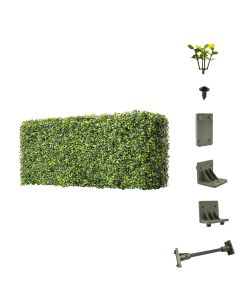 E&K 72"Wx54"Hx6"D Artificial Boxwood Hedge Wall, Faux Grass Outdoor Privacy Screen Indoor Divider Freestanding Greenery Backdrop for Office Garden Backyard Balcony