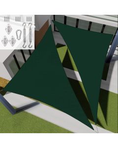 E&K Sunrise 24' x 24' x 24' Sun Shade Sail Triangle Canopy Shade Cover with Hardware Kit UV Block for Outdoor Pergola Patio Backyard Garden Deck (Green)