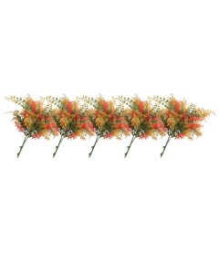 E&K 5 PCS Artificial Plants Faux Bushes Plant Decoration for Home Garden Wedding Party Indoor Outdoor (Green Red Orange)
