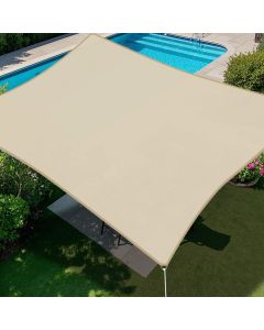 E&K Sunrise 24' x 24' Waterproof Sun Shade Sail Outdoor Rectangle Canopy Shade Cover UV Block for Pergola Patio Backyard Garden Deck (Beige)