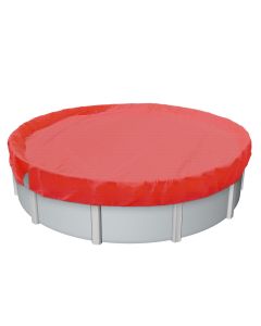 E&K 21' Round Pool Cover for 17' Above Ground Pools Winter Aboveground Round Swimming Pool Cover Safety Protection Tarp Heavy Duty, Red