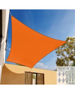 E&K Sunrise 24' x 24' Sun Shade Sail Rectangle Canopy Shade Cover with Hardware Kit UV Block for Outdoor Pergola Patio Backyard Garden Deck (Orange)