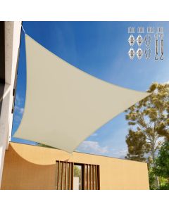 E&K Sunrise Waterproof Sun Shade Sail Rectangle with Hardware Kits - Customizable with Size and Color