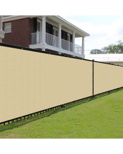 E&K Sunrise 7' x 99' Privacy Fence Screen with Grommets, Outdoor Windscreen Fence Covering Privacy Screen UV Blockage for Backyard Garden Patio (Beige)