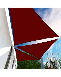 E&K Sunrise 16' x 16' x 16' Waterproof Sun Shade Sail Outdoor Triangle Canopy Shade Cover UV Block with Hardware Kit for Pergola Patio Backyard Garden Deck (Red)