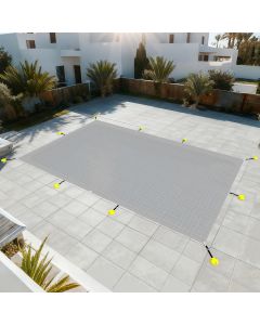 E&K 24'x50' Pool Cover for Inground Pools, Rectangle Winter Pool Cover for Backyard Yard Swimming Pool with Hardware Kit, Light Gray
