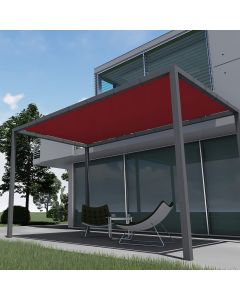 E&K 24'x40' Waterproof Sun Shade Sail Straight Edge Rectangle Canopy Shade Cover with Grommets UV Block for Pergola Backyard Garden Patio Deck Outdoor (Red)