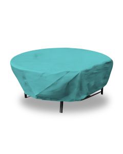 EK Patio Furniture Cover for Round Table, 18' Heavy-Duty Outdoor Table Cover with Wire Rope Hem, UV-Resistant Patio Table Protector for Garden, Deck, Backyard (Turquoise)