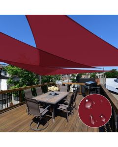 E&K Sunrise 1 Piece 24' x 24' x 24' Waterproof Sun Shade Sail Outdoor Triangle Canopy Shade Cover UV Block for Pergola Patio Backyard Garden Deck (Red)