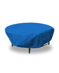 EK Patio Furniture Cover for Round Table, 24' Heavy-Duty Outdoor Table Cover with Wire Rope Hem, UV-Resistant Patio Table Protector for Garden, Deck, Backyard (Blue)