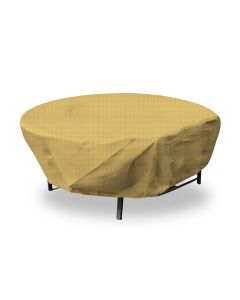 EK Patio Furniture Cover for Round Table, 18' Heavy-Duty Outdoor Table Cover with Wire Rope Hem, UV-Resistant Patio Table Protector for Garden, Deck, Backyard (Sand)