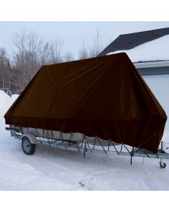 E&K Sunrise 20' x 40' Finished Size General Multi-Purpose Tarpaulin Ultra Heavy-Duty 8 oz/16-mil Poly Tarp - Brown