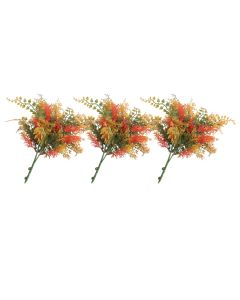 E&K 3 PCS Artificial Plants Faux Bushes Plant Decoration for Home Garden Wedding Party Indoor Outdoor (Green Red Orange)