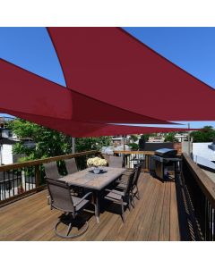E&K Sunrise 1 Piece 24' x 24' x 33.9' Waterproof Sun Shade Sail Outdoor Triangle Canopy Shade Cover UV Block for Pergola Patio Backyard Garden Deck (Red)