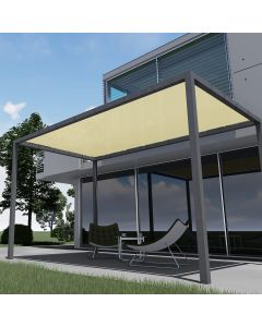 E&K 20'x40' Waterproof Sun Shade Sail Straight Edge Rectangle Canopy Shade Cover with Grommets UV Block for Pergola Backyard Garden Patio Deck Outdoor (Beige)