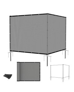E&K Privacy Screen Fence 6'x12' Outdoor Iron Pole Privacy Fence Cover for Garden Backyard Patio Pool A/C Unit (Light Gray)