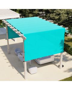E&K 16'Wx40'L Waterproof Shade Canopy Cover Outdoor with Grommets Weighted Rods Sun Shade Cover UV Block for Pergola Patio Deck Backyard (Turquoise)