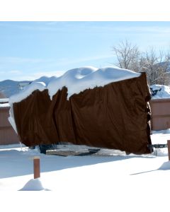 E&K Sunrise 20' x 40' Finished Size General Multi-Purpose Tarpaulin Waterproof for Canopy Tent Boat RV Or Pool Cover Brown 16 Mil Poly Tarp with ZIP