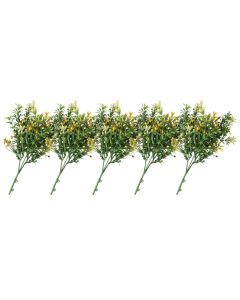 E&K 5 PCS Artificial Plants Faux Bushes Plant Decoration for Home Garden Wedding Party Indoor Outdoor (Green Orange)