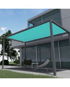 E&K 24'x40' Waterproof Sun Shade Sail Straight Edge Rectangle Canopy Shade Cover with Grommets UV Block for Pergola Backyard Garden Patio Deck Outdoor (Turquoise)